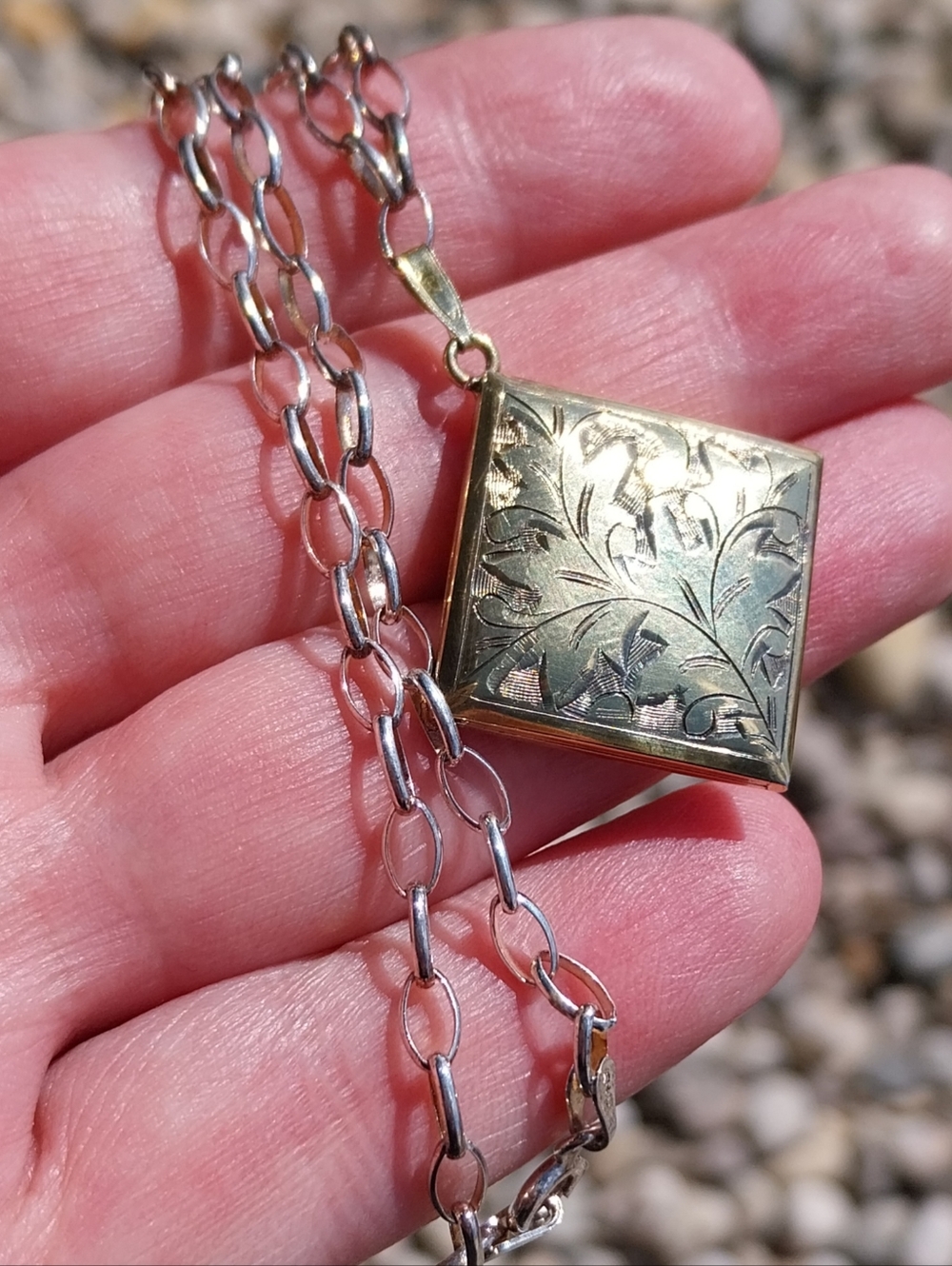 Sterling Silver Floral Engraved Pendant Necklace - Women's Jewelry - Picture 13 of 15